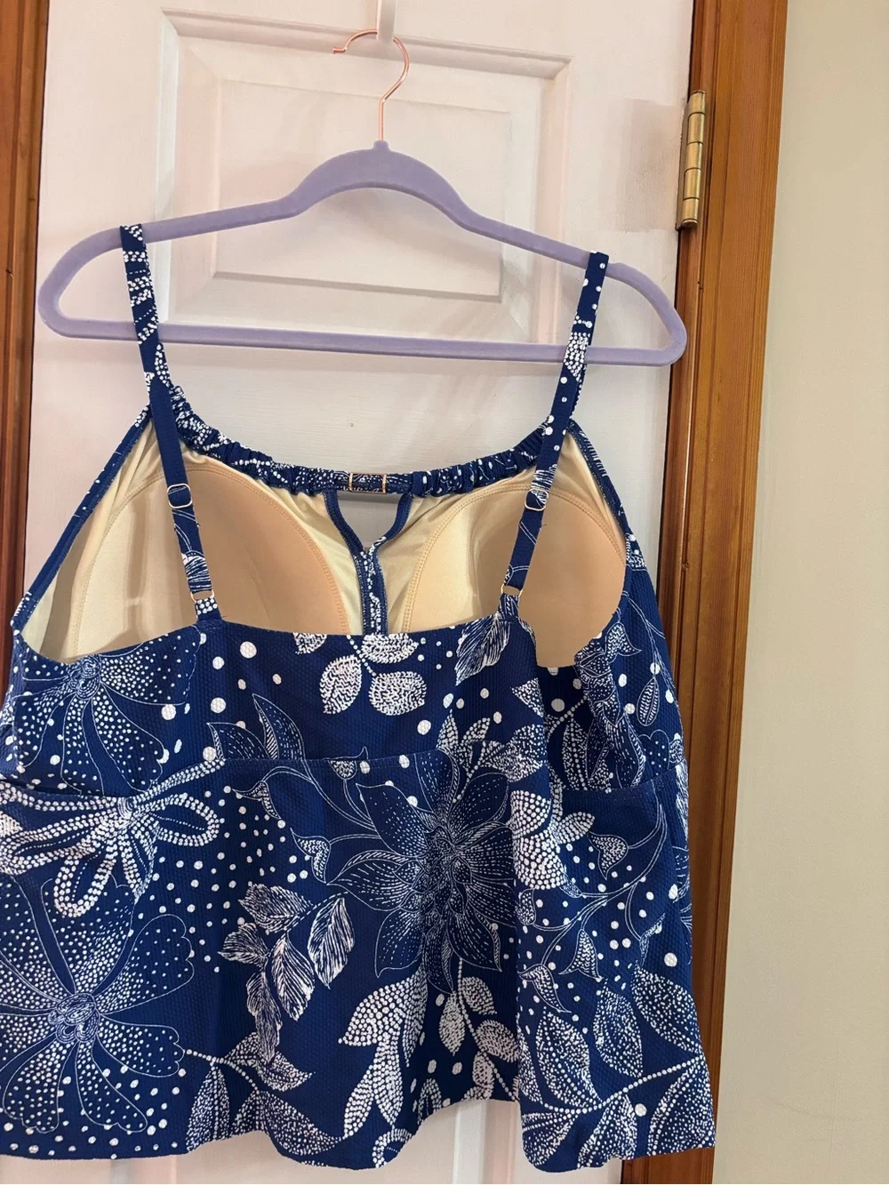 NEW Susan Graver Tankini Swimsuit Top & Bottom Set Size 28W Plus Size Navy Blue